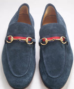 $920 GUCCI - "JORDAAN" Blue ICONIC Horsebit Leather Loafers - 11US (10.5G)
