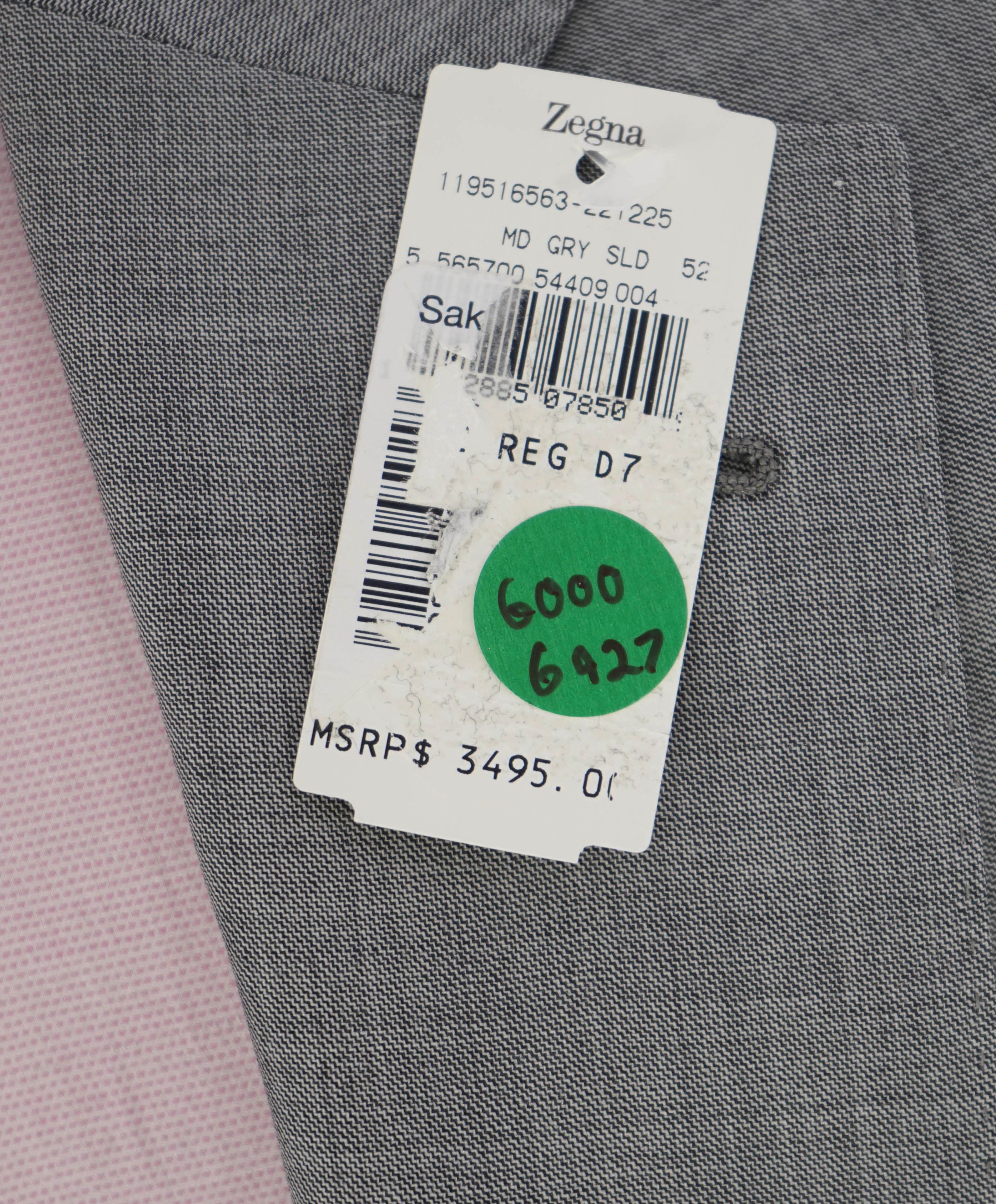 $3,495 ERMENEGILDO ZEGNA -"TROFEO 600" Gray Textured Blazer - 42R