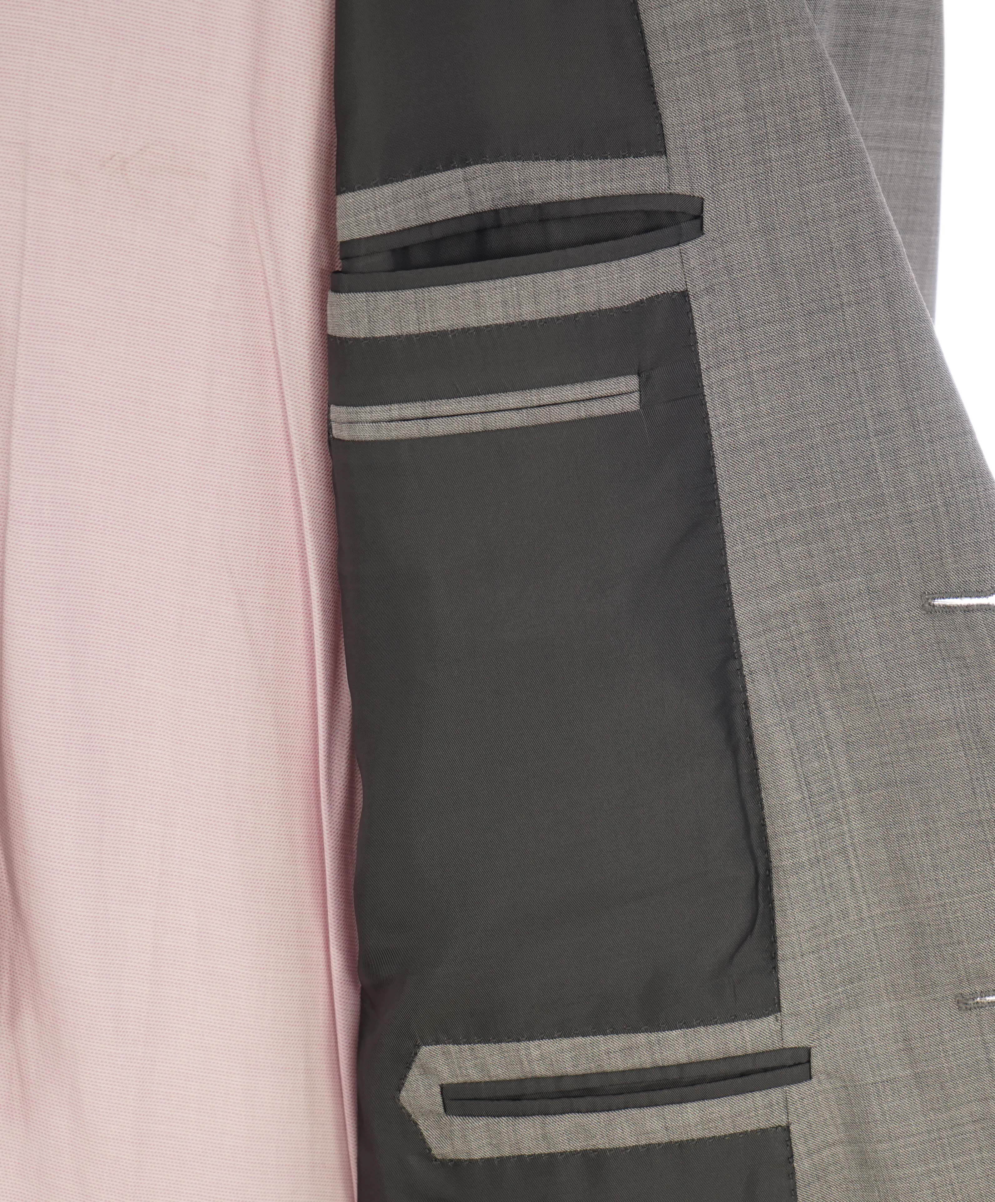 $3,495 ERMENEGILDO ZEGNA -"TROFEO 600" Gray Textured Blazer - 42R