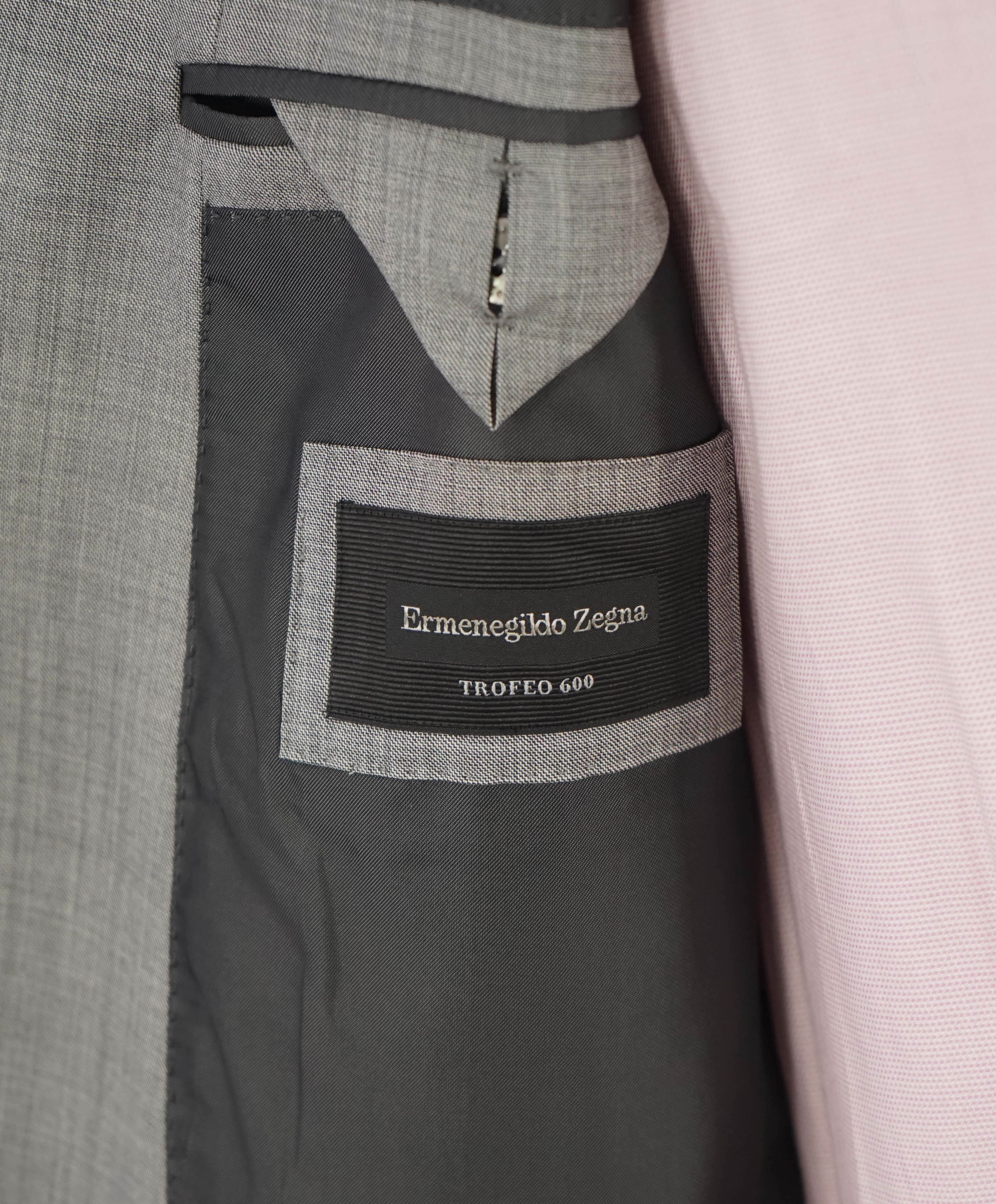 $3,495 ERMENEGILDO ZEGNA -"TROFEO 600" Gray Textured Blazer - 42R