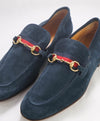 $920 GUCCI - "JORDAAN" Blue ICONIC Horsebit Leather Loafers - 11US (10.5G)