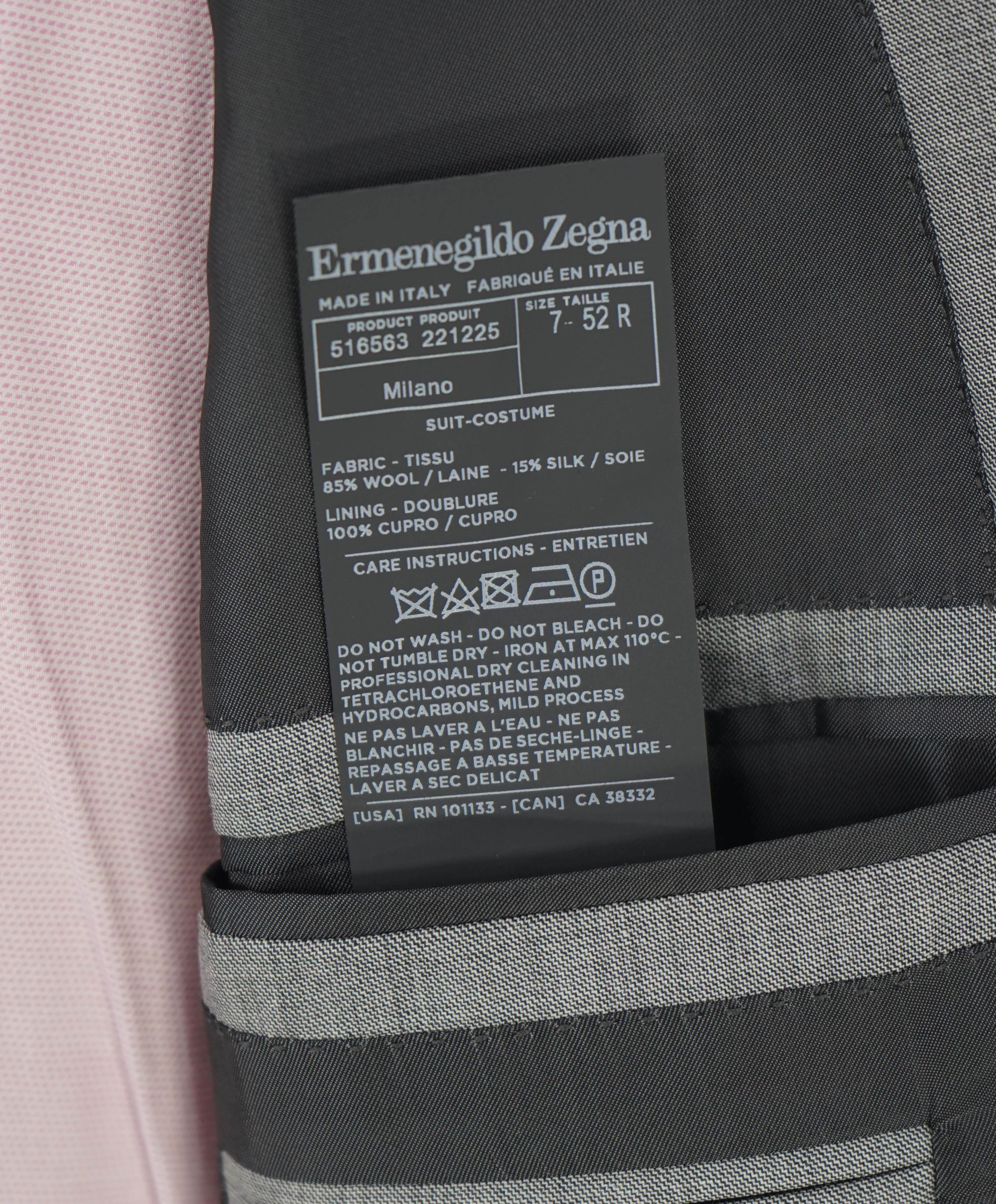 $3,495 ERMENEGILDO ZEGNA -"TROFEO 600" Gray Textured Blazer - 42R