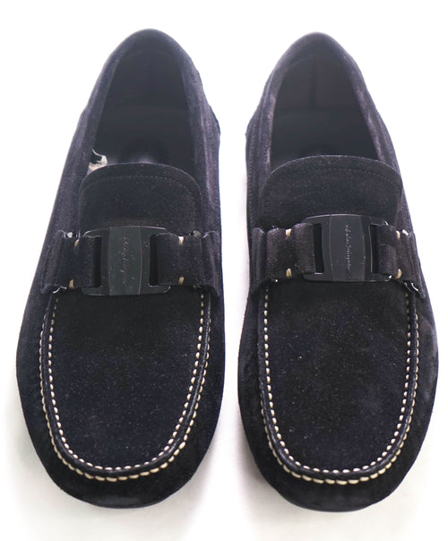 $700 SALVATORE FERRAGAMO - “SARDEGNA" Black Suede Loafers - 8.5 EE
