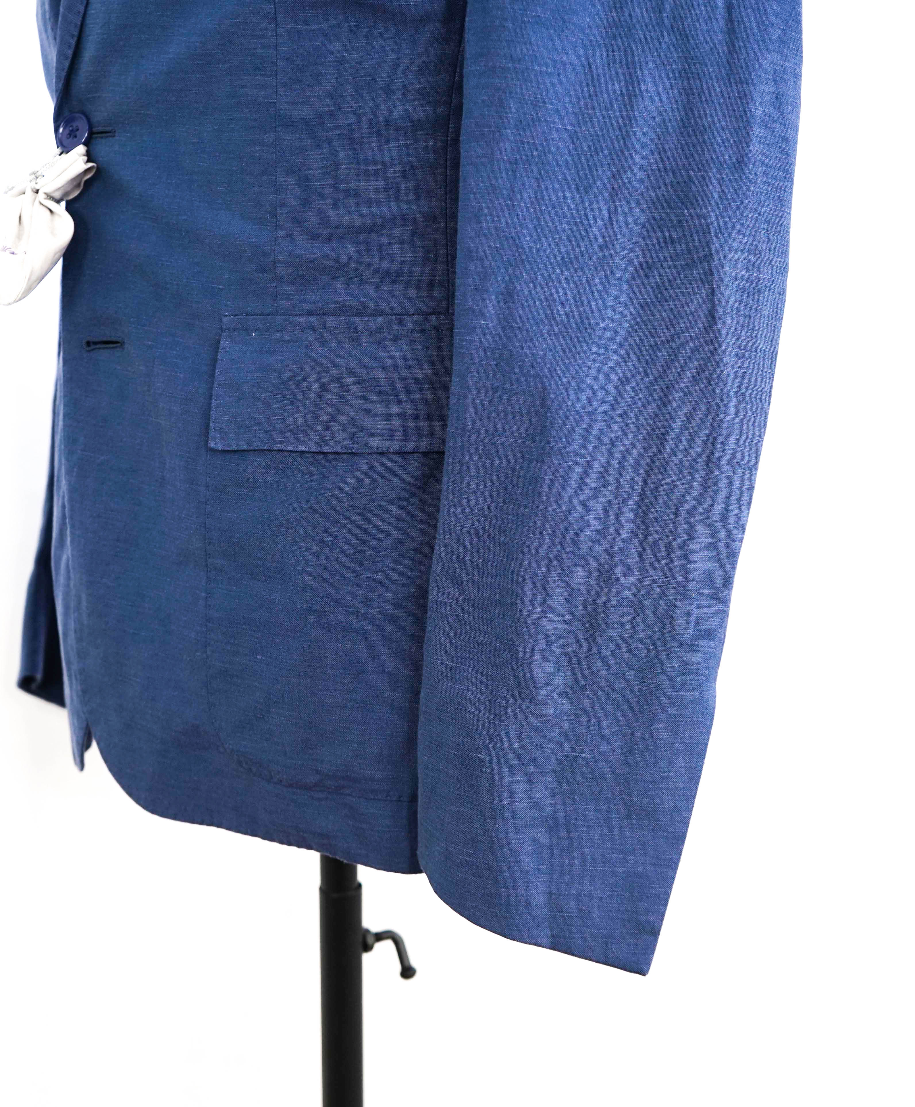 $2,395 RALPH LAUREN PURPLE LABEL - Blue SILK/LINEN Blazer - 36S