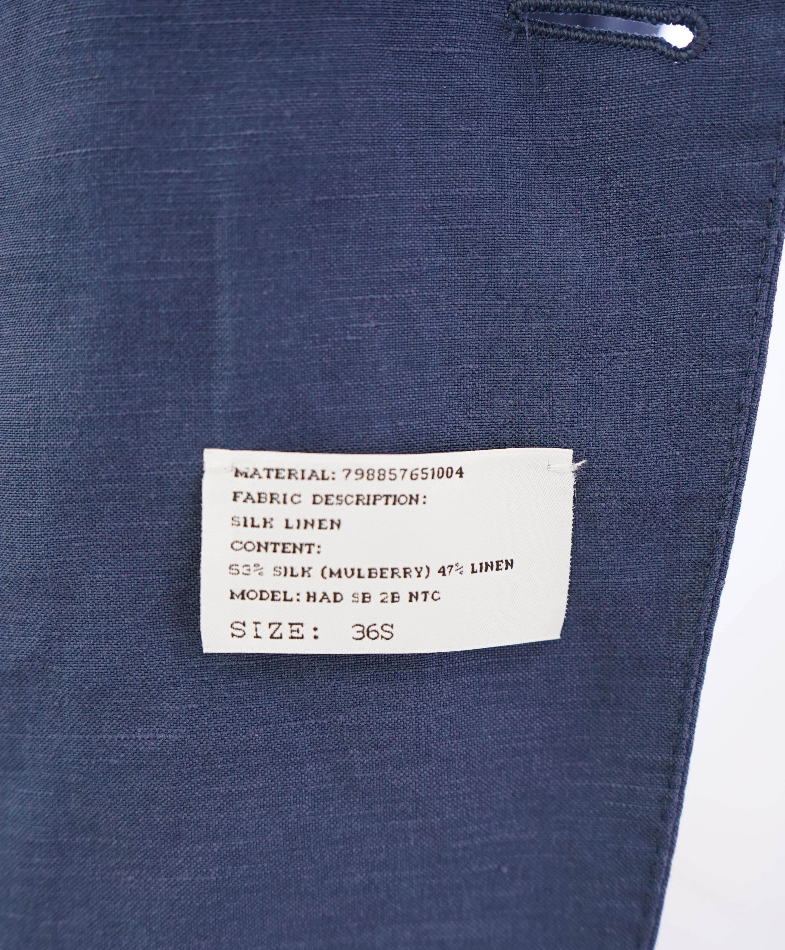 $2,395 RALPH LAUREN PURPLE LABEL - Blue SILK/LINEN Blazer - 36S