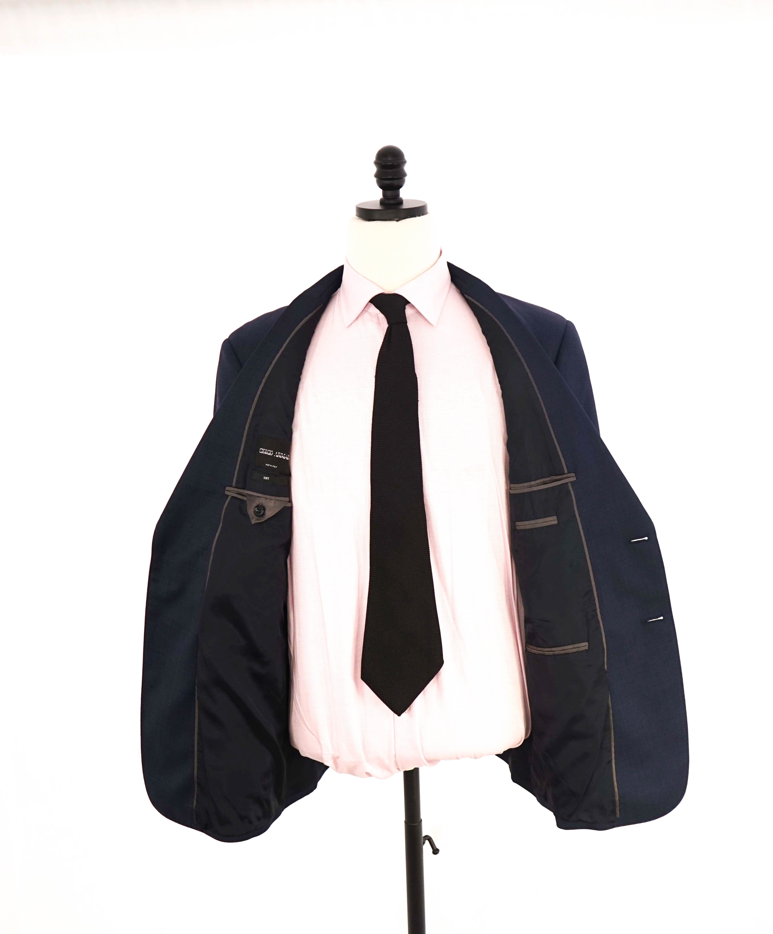 $3,795 GIORGIO ARMANI - "SOFT" Navy Blue Notch Lapel SUPER 150's Suit - 42S