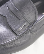 $850 PRADA - Black Saffiano LOGO Leather Penny Loafers - 11US (10)