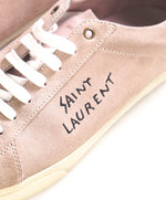 $800 SAINT LAURENT - Court Sneakers Pastel Pink Suede - 12 (45EU)