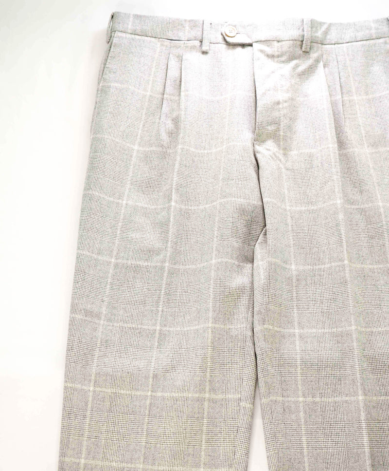 $745 ELEVENTY - Gray Check Plaid WOOL *Closet Staple* Dress Pants- 34W