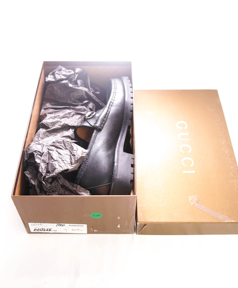 GUCCI - Horse-bit Loafers Black Iconic Style - 9.5US (9 G Stamped On Shoe)