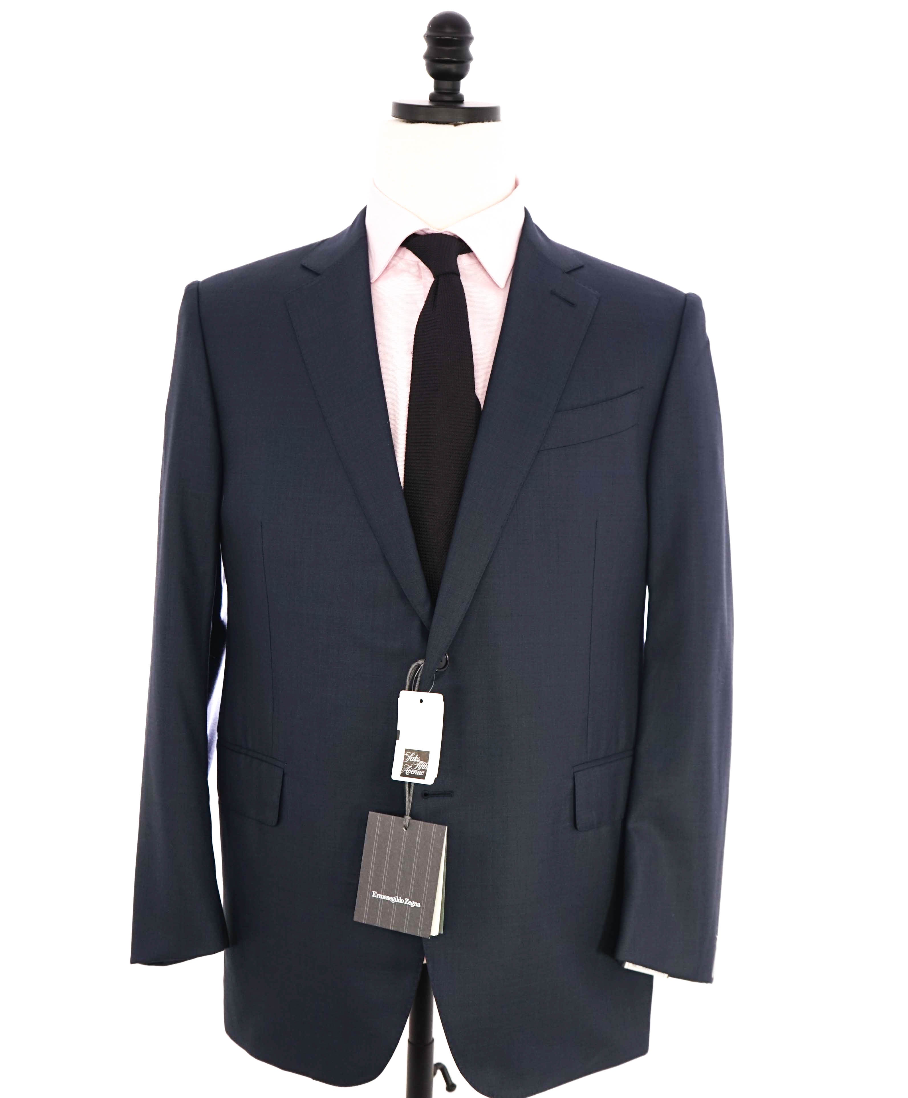 $5,895 ERMENEGILDO ZEGNA - Steel Blue Birdseye *14 MILMIL 14* SU MISURA Wool Blazer - 40S