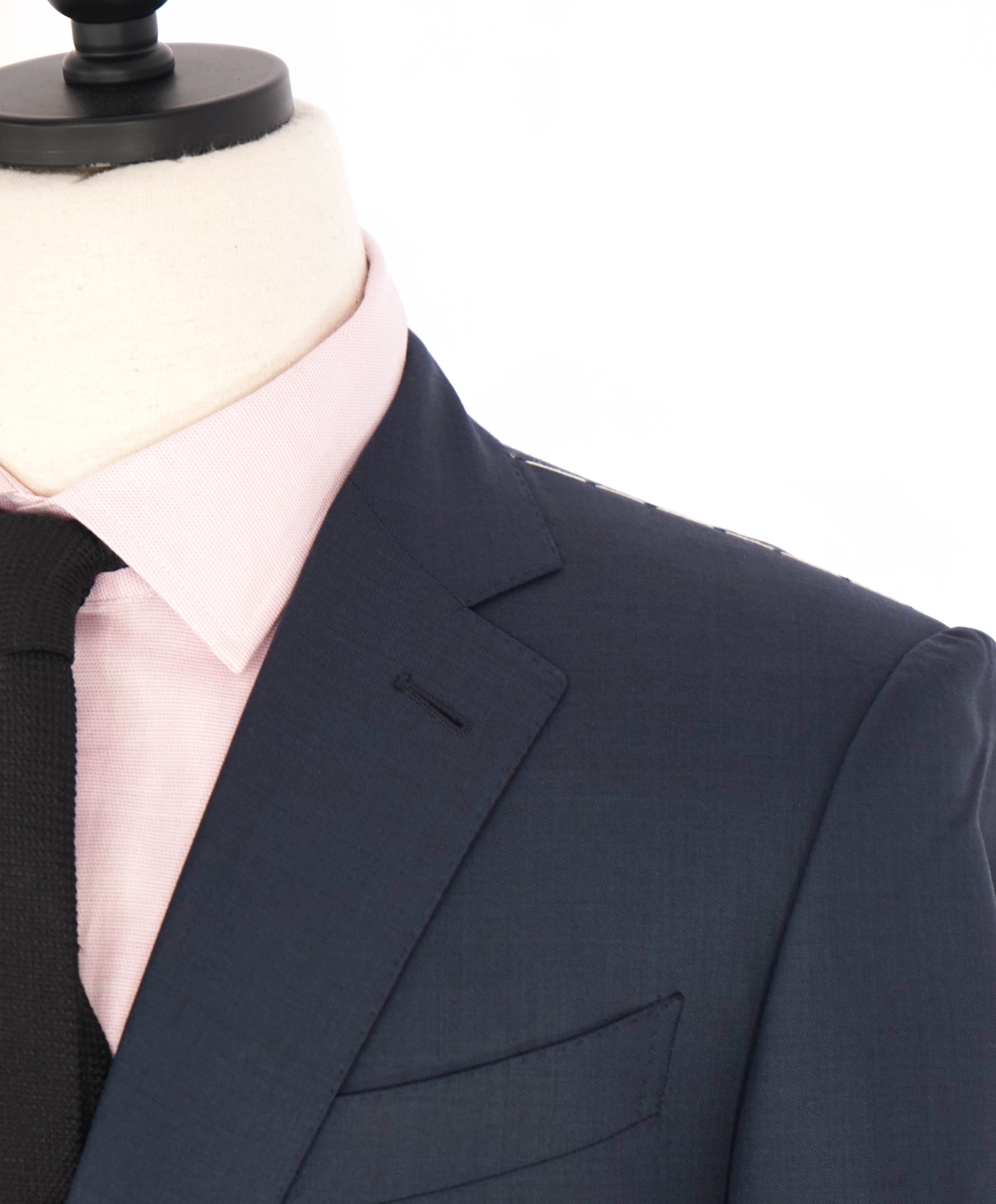 $5,895 ERMENEGILDO ZEGNA - Steel Blue Birdseye *14 MILMIL 14* SU MISURA Wool Blazer - 40S