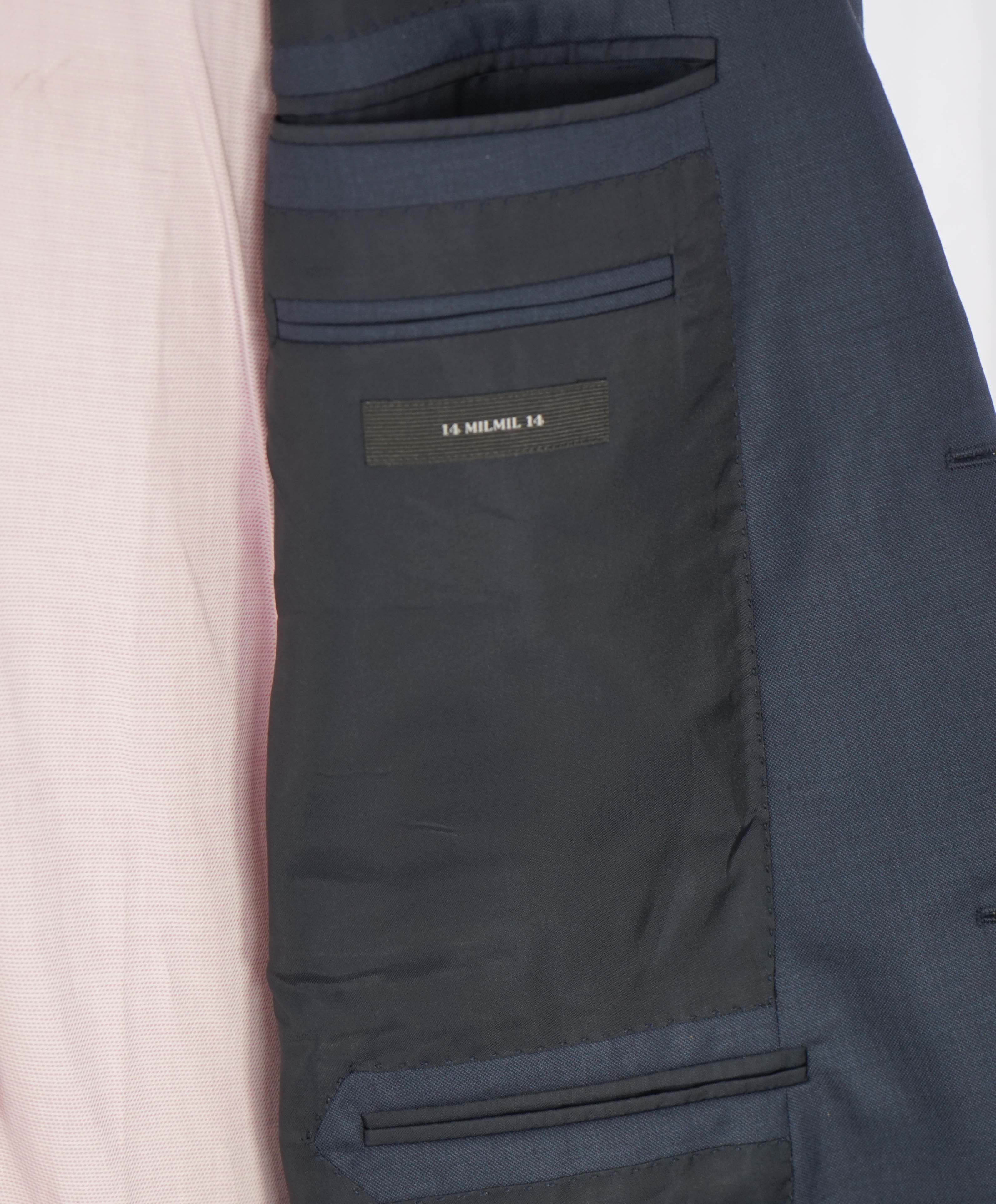 $5,895 ERMENEGILDO ZEGNA - Steel Blue Birdseye *14 MILMIL 14* SU MISURA Wool Blazer - 40S