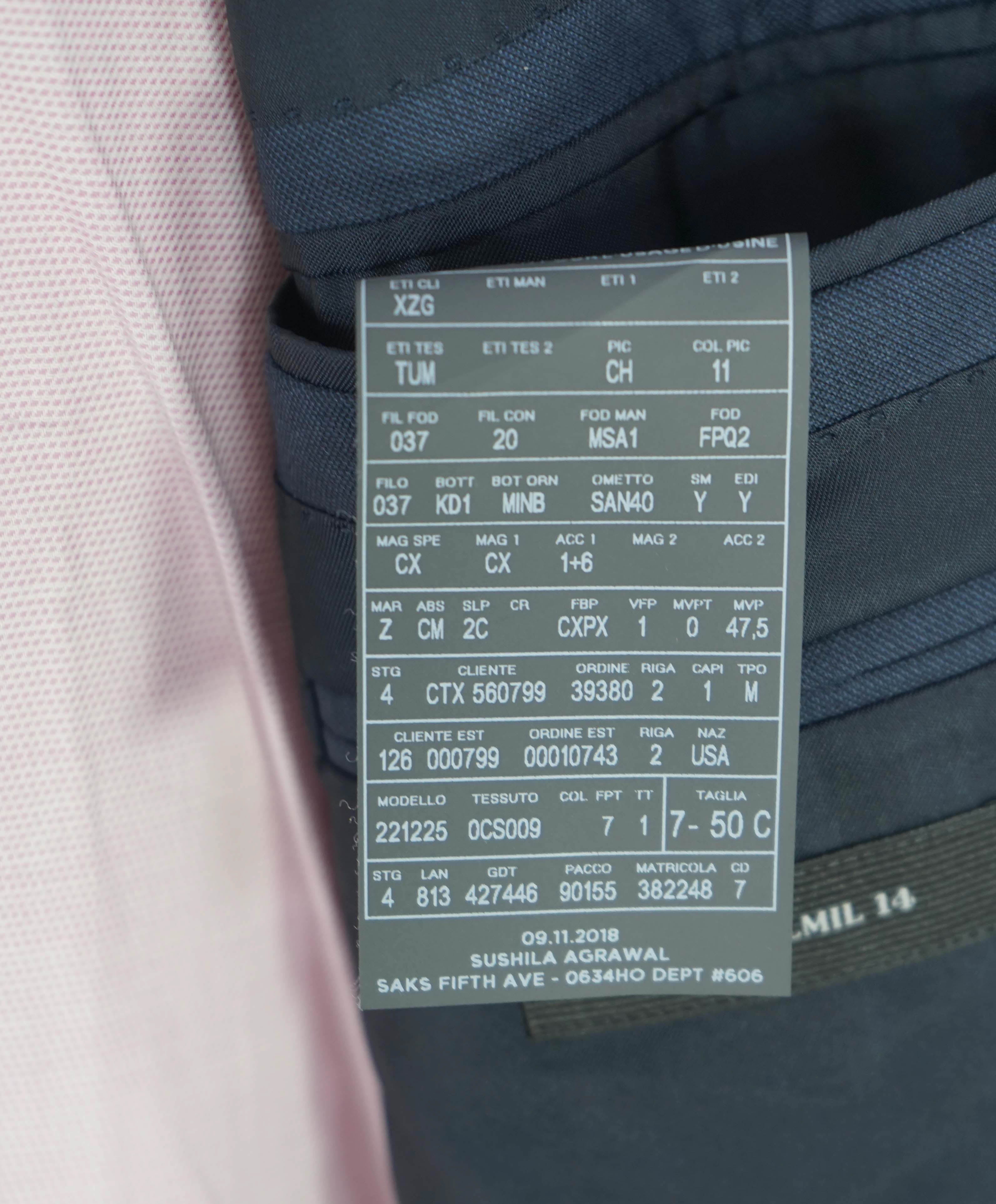 $5,895 ERMENEGILDO ZEGNA - Steel Blue Birdseye *14 MILMIL 14* SU MISURA Wool Blazer - 40S