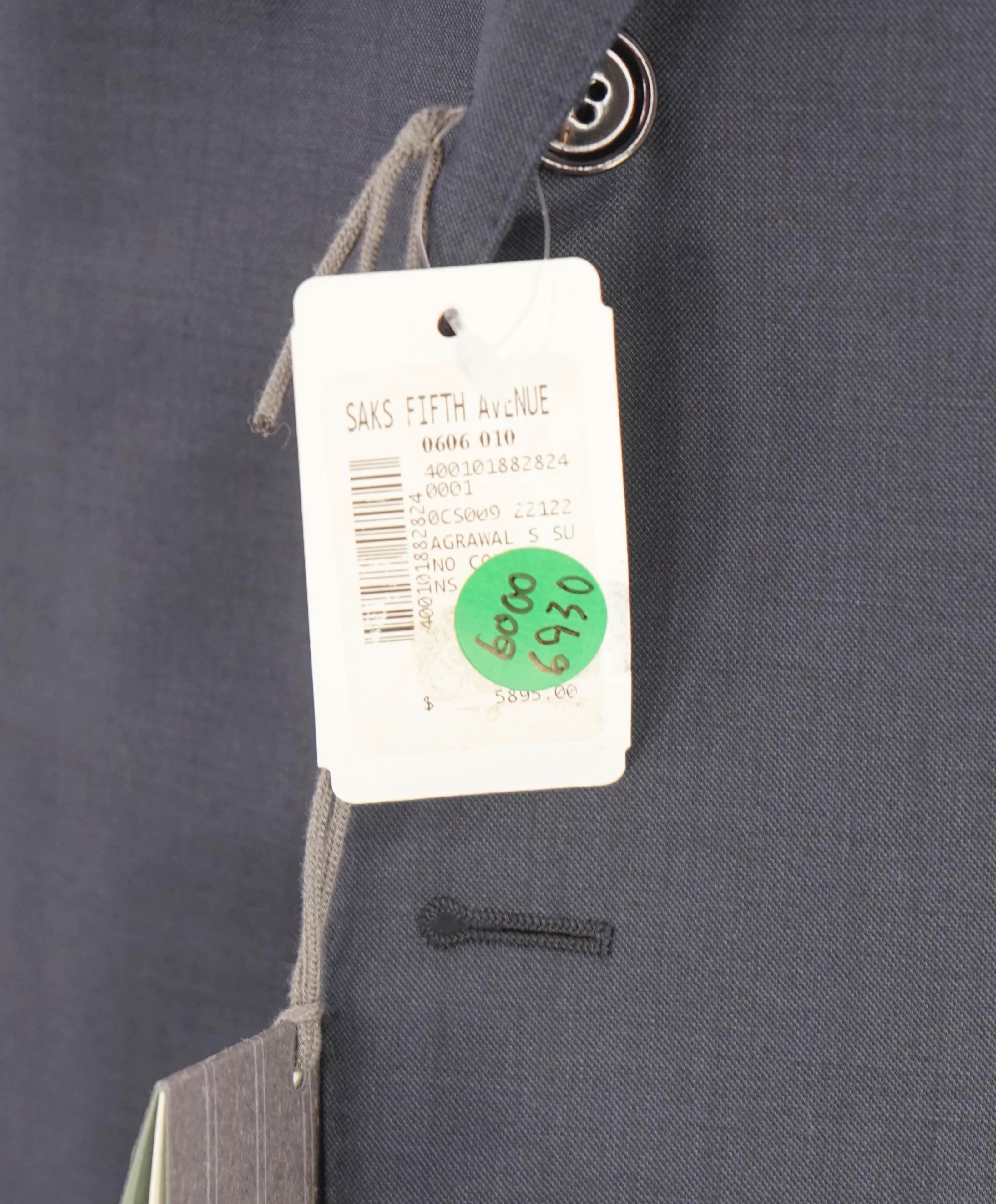 $5,895 ERMENEGILDO ZEGNA - Steel Blue Birdseye *14 MILMIL 14* SU MISURA Wool Blazer - 40S
