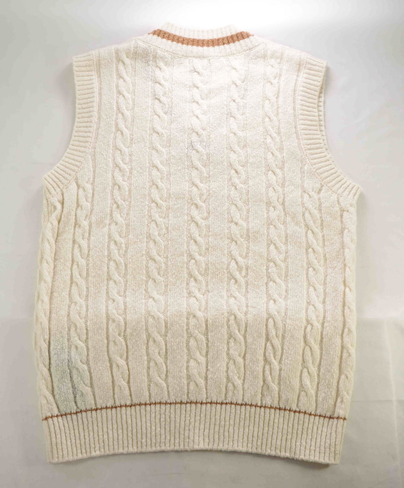 $545 ELEVENTY - Cable Knit WOOL/CASHMERE *CRICKET* Sweater Vest - Large