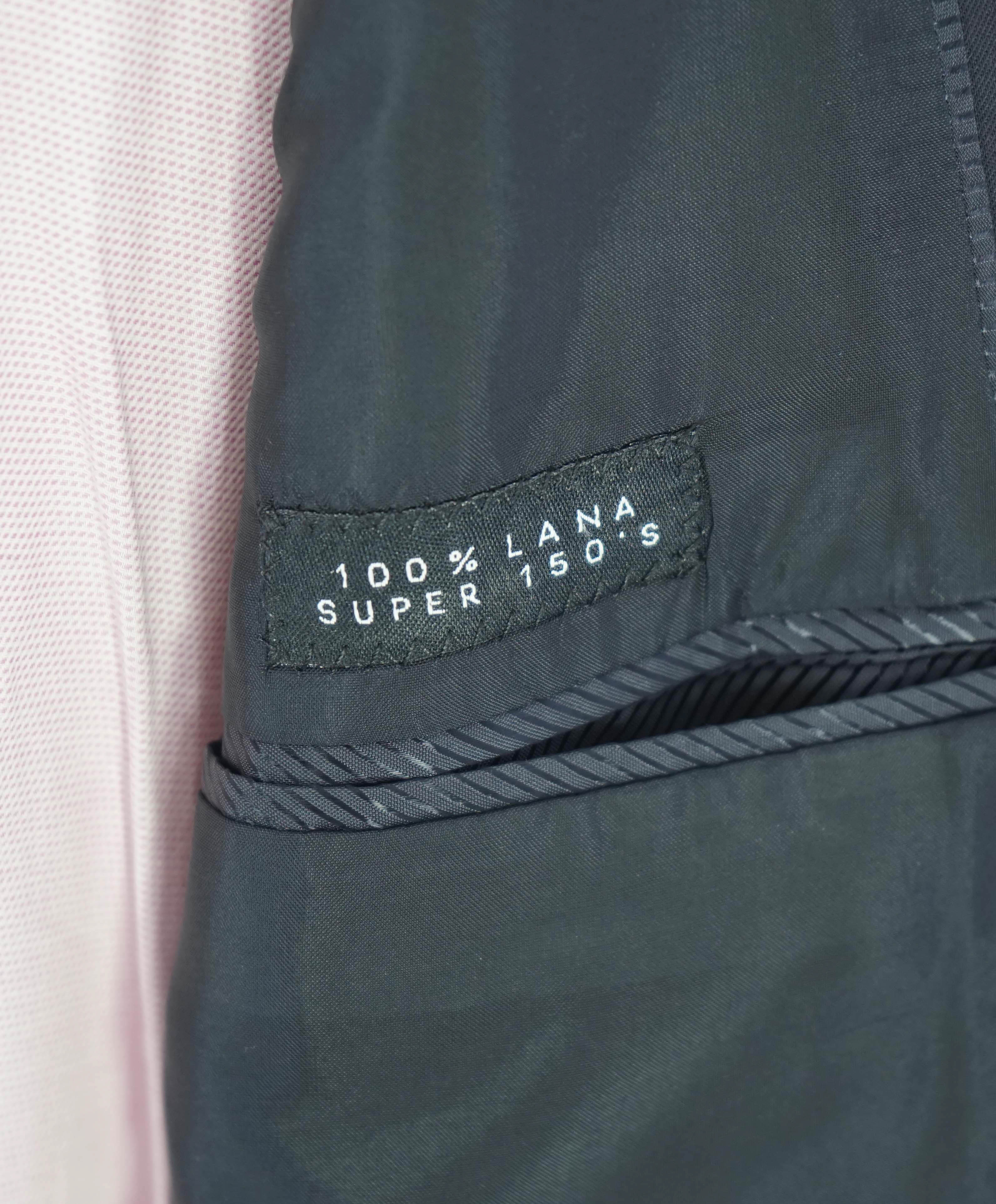 $3,795 GIORGIO ARMANI - "TAYLOR" Solid Navy Notch Lapel Super 150's Suit - 42R