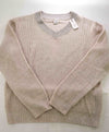 $545 ELEVENTY - Tipped CRICKET SWEATER Cotton/Linen V-Neck Sweater - XL
