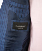 $3,995 ERMENEGILDO ZEGNA -"TROFEO 600" *Chalk Stripe* Blue Silk Suit - 38R