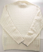 $745 ELEVENTY - Ivory Cable Knit *PLATINUM* Wool Turtleneck Sweater - M