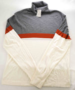 $875 ELEVENTY - Colorblock Gray Ivory *PLATINUM* Wool Turtleneck Sweater - L