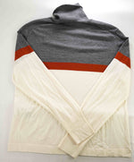 $875 ELEVENTY - Colorblock Gray Ivory *PLATINUM* Wool Turtleneck Sweater - L