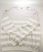 $495 ELEVENTY - Gray / Ivory Crewneck Block Stripe ATHLEISURE Sweater - XXL