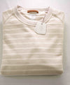 $695 ELEVENTY - Neutral / Ivory Crewneck Nautical Stripe ATHLEISURE Sweater - M