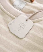 $695 ELEVENTY - Neutral / Ivory Crewneck Nautical Stripe ATHLEISURE Sweater - M
