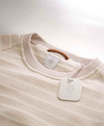 $695 ELEVENTY - Neutral / Ivory Crewneck Nautical Stripe ATHLEISURE Sweater - M