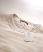 $695 ELEVENTY - Neutral / Ivory Crewneck Nautical Stripe ATHLEISURE Sweater - M