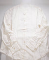 $395 ELEVENTY - PURE LINEN Ivory/Blue Collarless Button Dress Shirt - XXL (43)