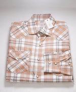 $495 ELEVENTY - *SNAP FRONT*  Neutral Cotton Dress Shirt - M (40)