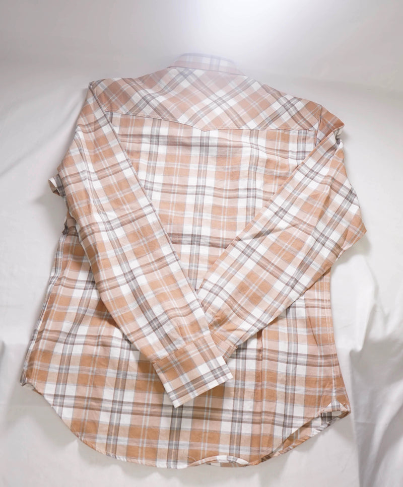 $495 ELEVENTY - *SNAP FRONT*  Neutral Cotton Dress Shirt - XL (42)
