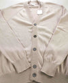 $795 ELEVENTY -Neutral Cotton MOP Button Cardigan Ribbed Sweater- Medium