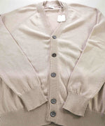 $795 ELEVENTY -Neutral Cotton MOP Button Cardigan Ribbed Sweater- Medium