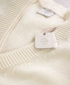 $675 ELEVENTY - Ivory Cotton MOP Button Waistcoat Sweater Vest - Medium