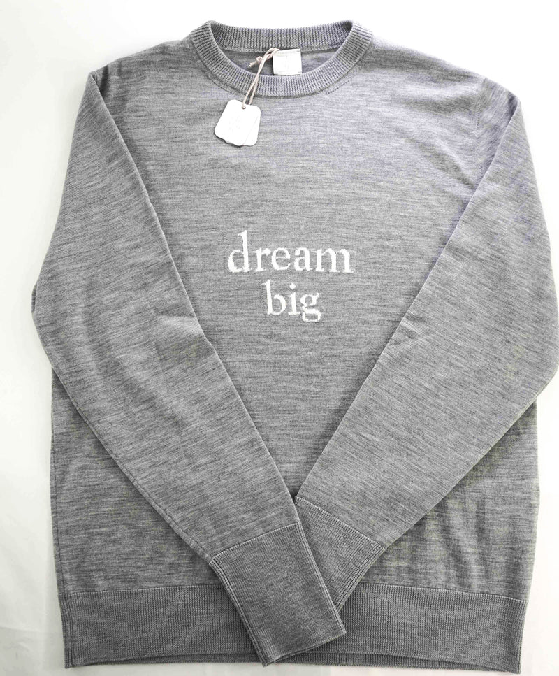 $995 ELEVENTY - Pure Wool DREAM BIG Gray Ribbed Sweater - M