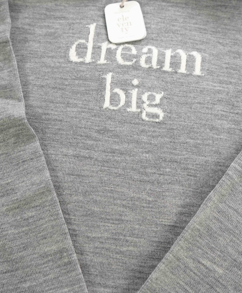 $995 ELEVENTY - Pure Wool DREAM BIG Gray Ribbed Sweater - M