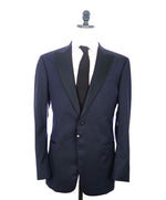 EMPORIO ARMANI- "G Line" Blue Geometric PEAK LAPEL Dinner Jacket Blazer - 42L