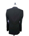 $1,495 HUGO BOSS - "REDA" PEAK LAPEL Super 100 Solid Black 1-Button Tuxedo Suit - 42L
