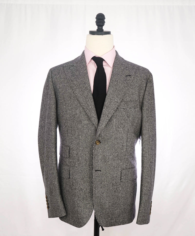 $1,895 ELEVENTY - Gray Flannel Pure Wool PEAK LAPEL Suit - 44 US (54EU)