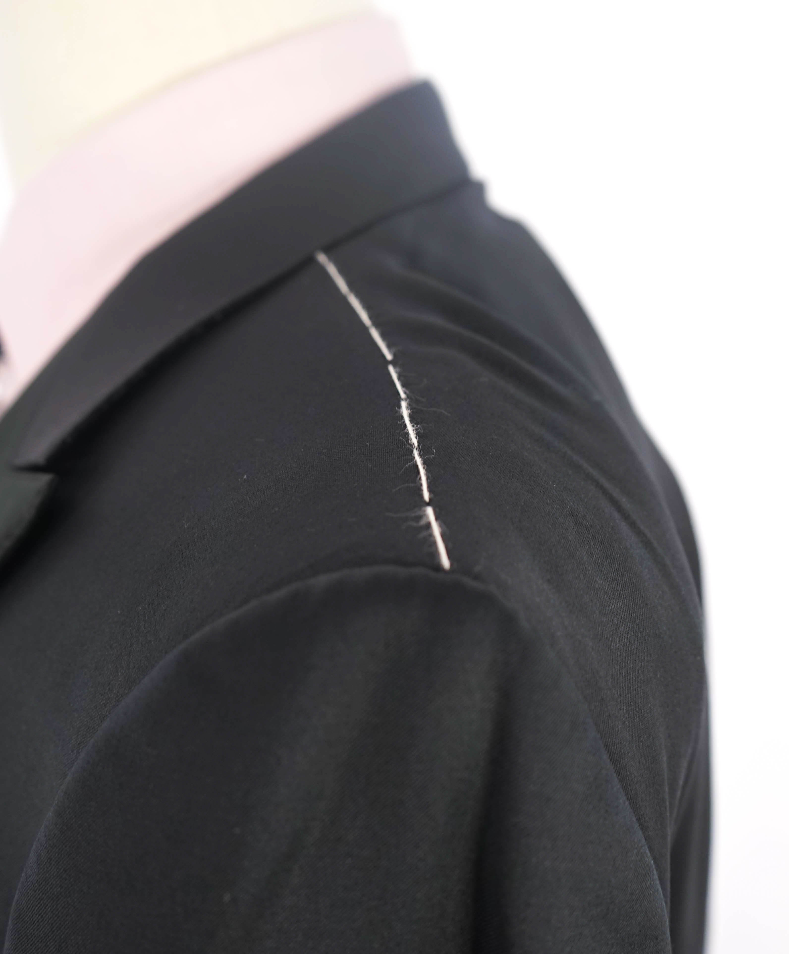 $3,995 ERMENEGILDO ZEGNA - PEAK LAPEL Black Wool Tuxedo- 46R