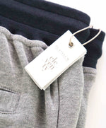 $595 ELEVENTY - Athleisure Cotton Navy/Gray Sweatpants With Suede Tabs - XL