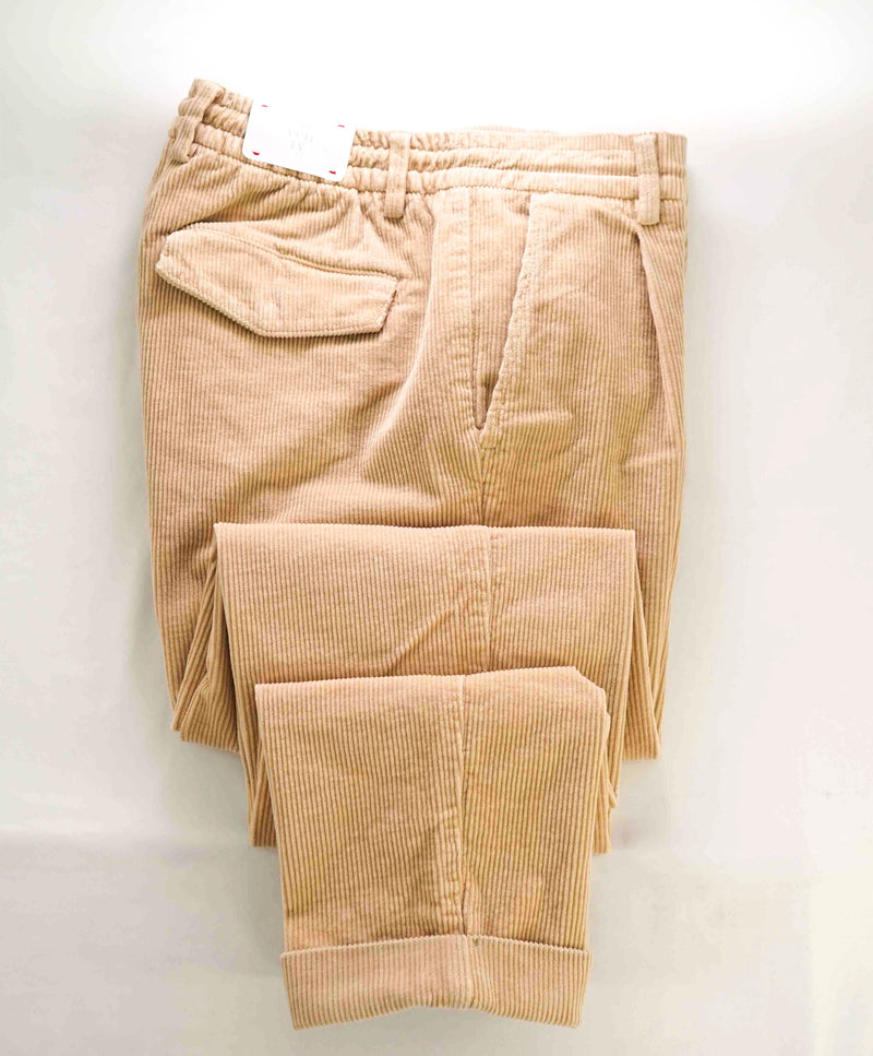 $495 ELEVENTY - JOGGER *SUEDE Draw String* Neutral Beige Corduroy Pants- 33W