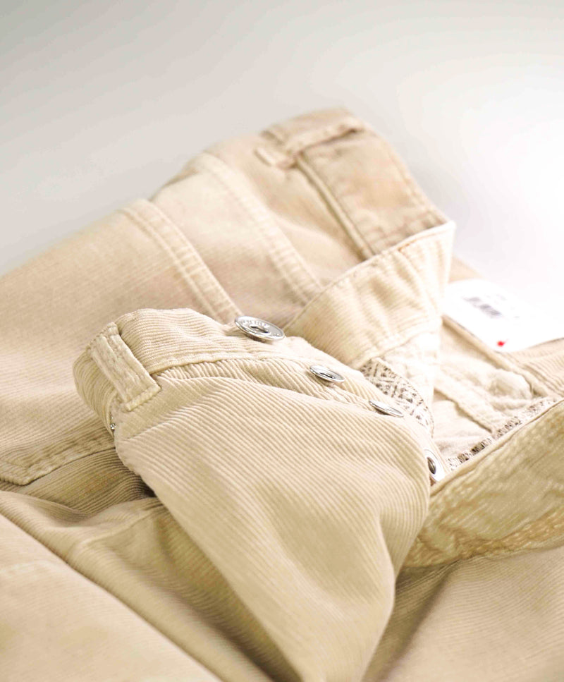 $595 ELEVENTY - NEUTRAL Cotton 5-Pocket Corduroy Chino Casual/Slim Pants- 33W