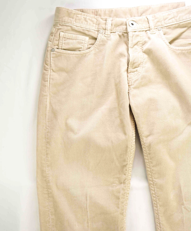 $595 ELEVENTY - NEUTRAL Cotton 5-Pocket Corduroy Chino Casual/Slim Pants- 33W