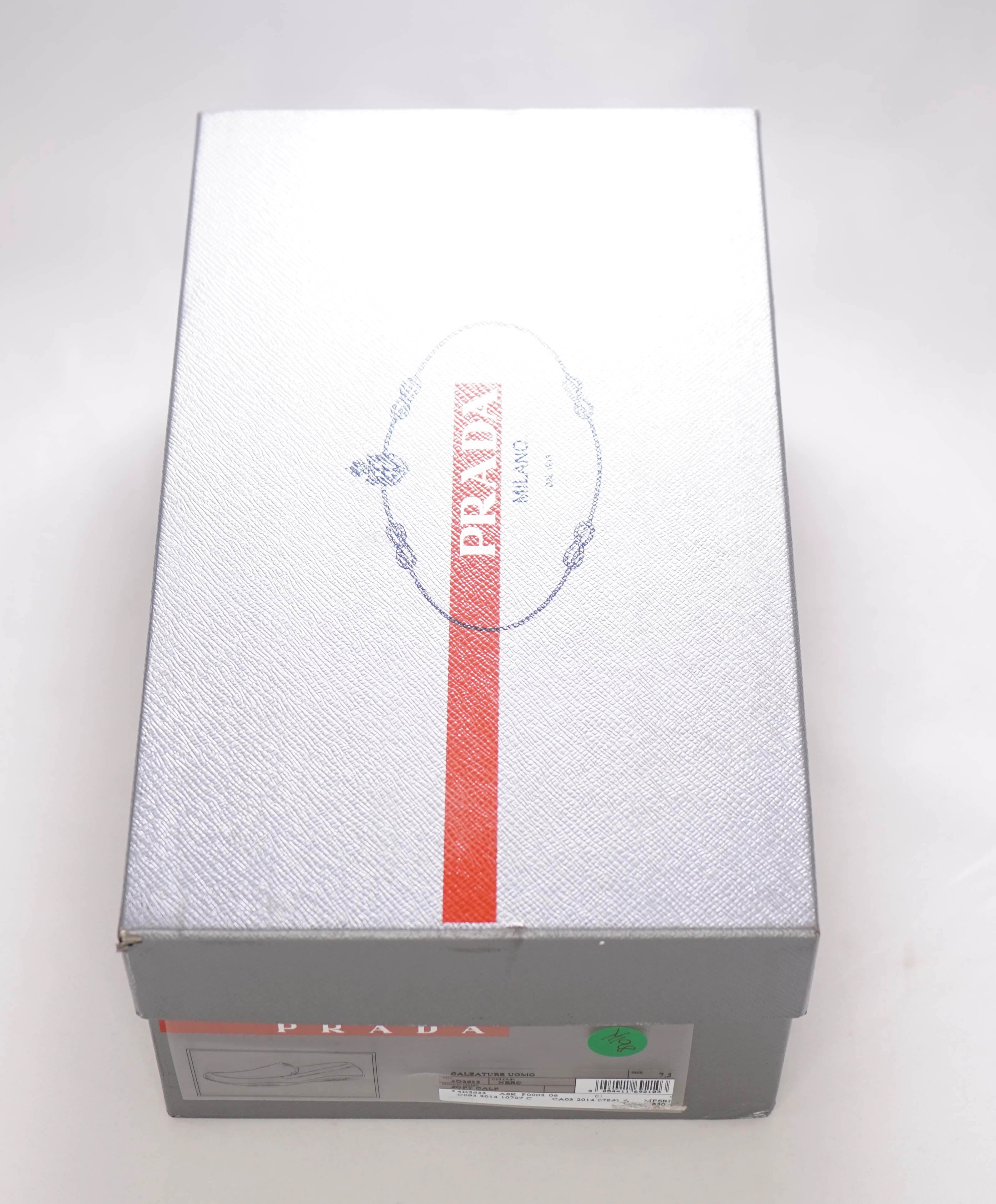$795 PRADA - *LINEA ROSSA* Black Slip On Logo Vamp Loafer - 8.5 US (7.5 Prada)