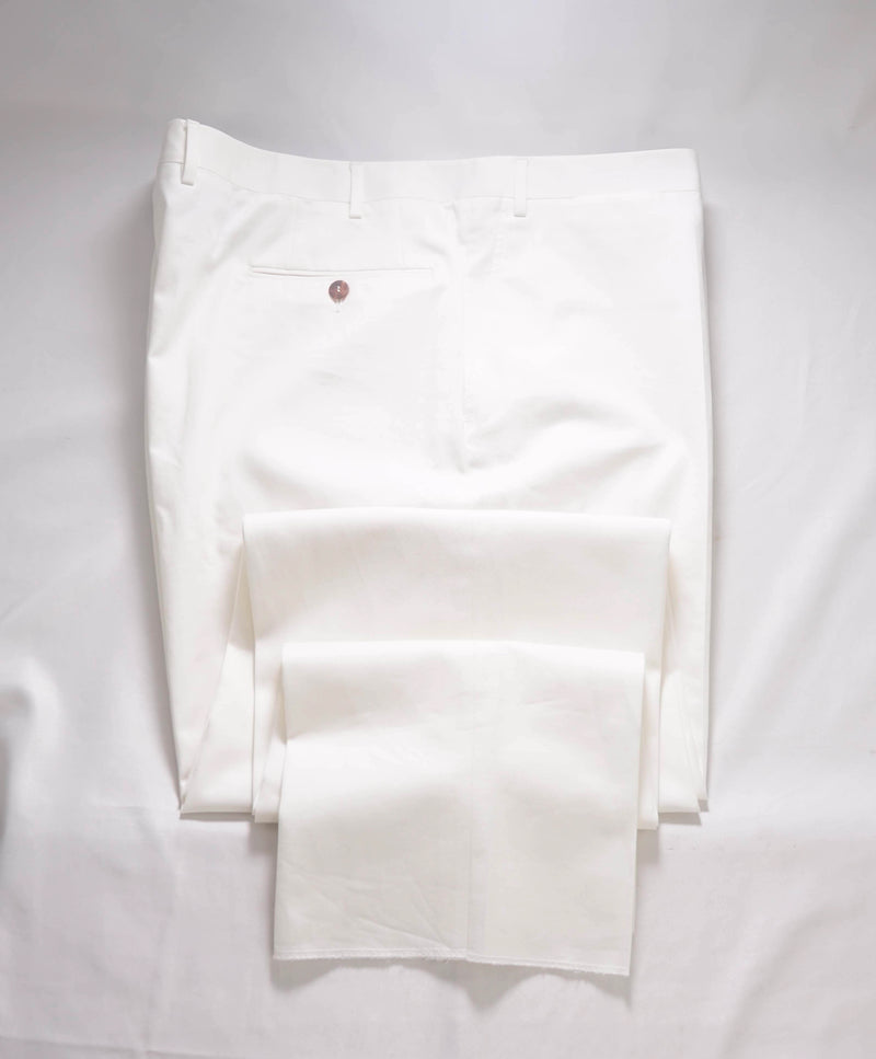 CANALI - *CLOSET STAPLE* Solid White Cotton Chino Pants - 44W