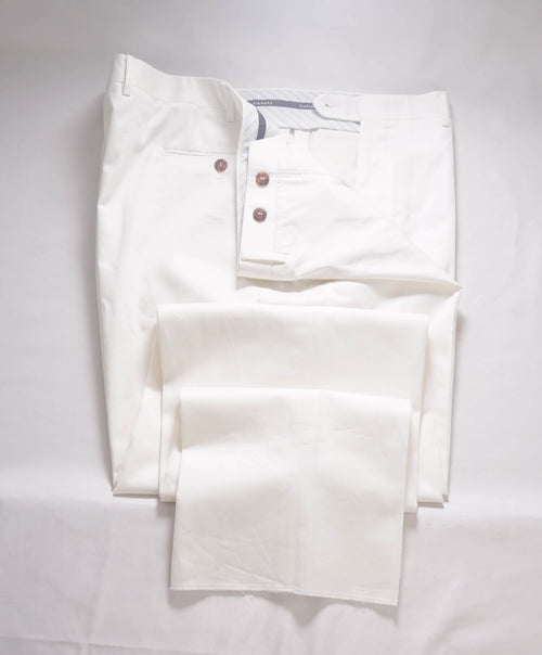 CANALI - *CLOSET STAPLE* Solid White Cotton Chino Pants - 44W